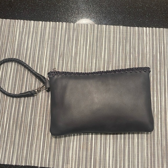 Sak! New soft leather black wristlet.  Lots of pockets! Yes, your iPhone fits! - Picture 1 of 6